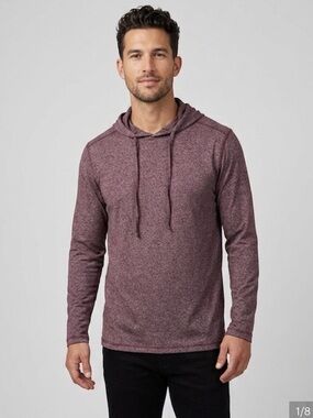 Brandon Michael Long Sleeve Hoodie Purple Size Small
